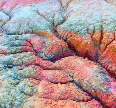 Bardenas Reales. Bardenas 'ın Navarra, İspanya' daki çöl manzarası.