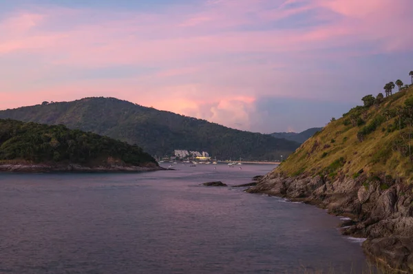 Phromthep Cape Est Célèbre Point Vue Coucher Soleil Phuket Point — Photo