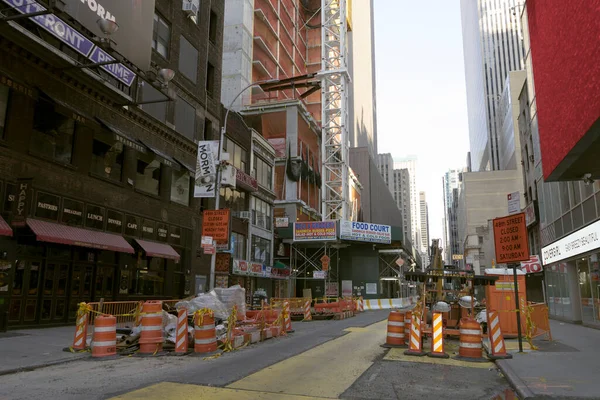 Una Obra Abandonada Centro Times Square Nueva York — Foto de Stock