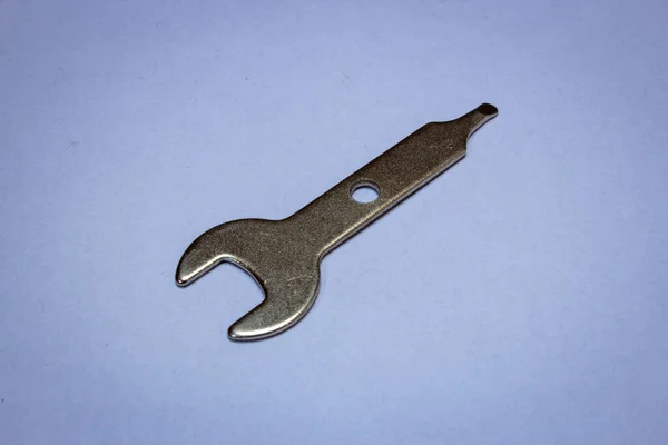 Kleiner Schraubenschlüssel Zum Wechseln Von Bits Eines Rotierenden Werkzeugs — Stockfoto