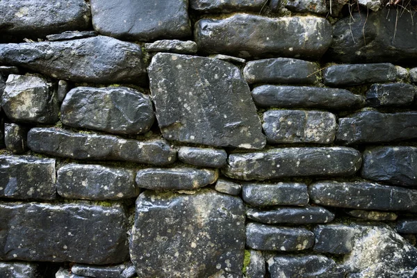 Dettaglio Muro Pietra Nel Parco Nazionale Ordesa Pirenei Spagna — Foto Stock