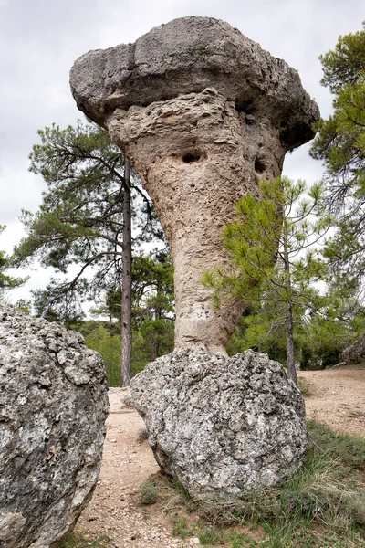 Afloramientos Piedra Caliza Erosionada Ciudad Encantada Ciudad Encantada Parque Serranía — Foto de Stock