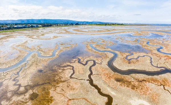 Aerials Salt Ponds Strange Waterways San Franc — Stock Photo, Image
