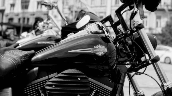 Motor Show Motorcycles Parked City Street Transport — Stockfoto