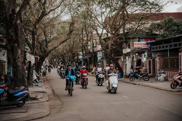 Ханой Єтнам Погляд Жвавий Рух Мотоциклами — стокове фото