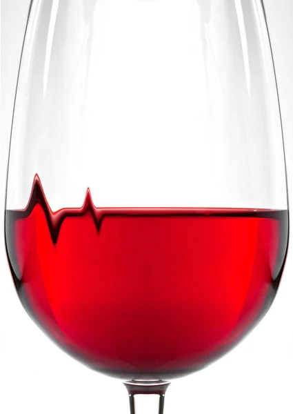 Yemekten Bir Gün Sonra Bir Bardak Kırmızı Şarabın Kalbinin Sağlığına — Stok fotoğraf