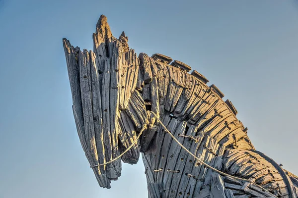 Canakkale Turkiet 2019 Staty Den Trojanska Hästen Canakkale Sommarmorgon — Stockfoto