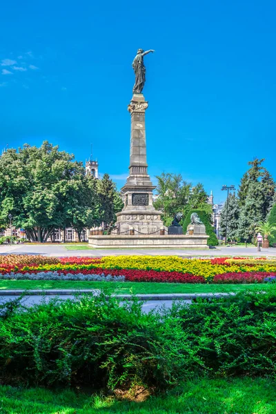 Ruse Bulgarije 2019 Vrijheidsplein Ruse Stad Bulgarije Bulgarije Een Zonnige — Stockfoto