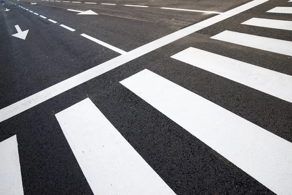 Arrow Directional Signals Zebra Crossing Painted Floor Spain — Stock Photo, Image