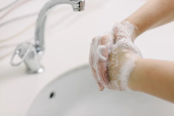 Мыть Руки Мытье Рук Мылом — стоковое фото