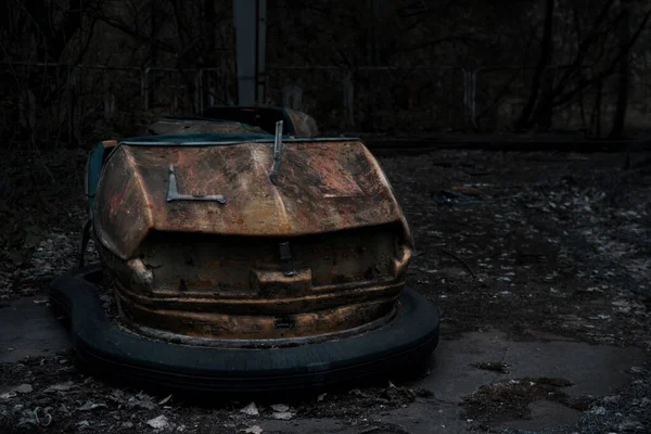 Abandoned Old Amusement Park City Pripyat Chernobyl Ukraine Exclusion Zone — Stock Photo, Image