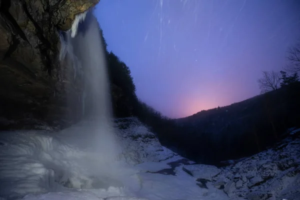 Kaaterskill Falls Las Cataratas Más Altas Nueva York Invierno —  Fotos de Stock