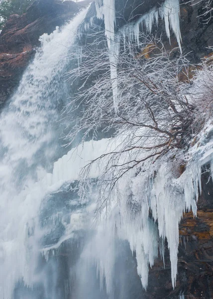 Kaaterskill Falls Las Cataratas Más Altas Nueva York Invierno —  Fotos de Stock