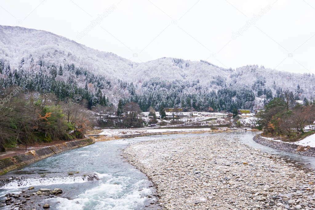 Shirakawa Village had been listed as UNESCO world heritage site in 1995. the farmhouse designed with steep thatched roofs resemble the hands of Buddhist monks, surrounded by mountain.