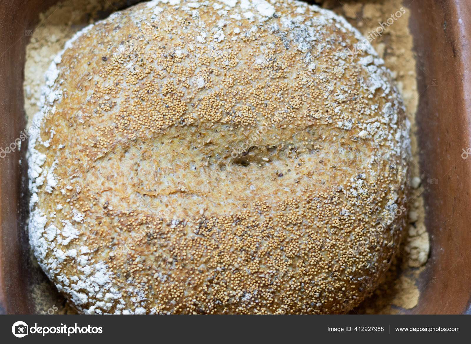 Mother Dough Bread Green Leaves Background Stock Photo by ©Cavan 412927988