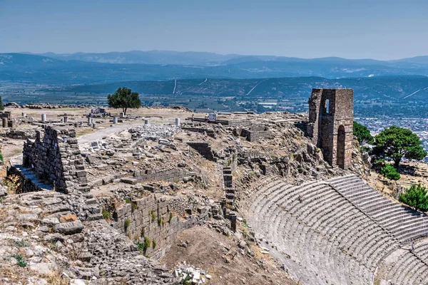 Ruïnes Van Een Ancient Theatre Griekse Stad Pergamon Turkije Een — Stockfoto