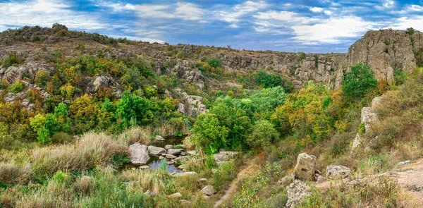 Canyon Granito Profondo Con Fiume Mertvovod Nel Villaggio Aktovo Regione — Foto Stock