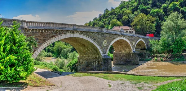 Bridge Yantra River Veliko Tarnovo Fortress Bulgaria Res Panoramic View — Stock Photo, Image