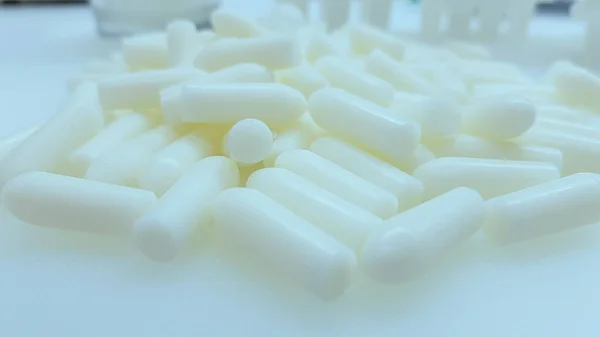 Pastillas Cápsulas Fondo Médico Primer Plano — Foto de Stock