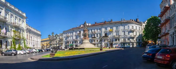 Odessa Oekraïne 2020 Catherine Square Monument Catherine Grote Keizerin Een — Stockfoto