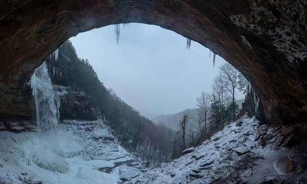 Kaaterskill Falls Las Cataratas Más Altas Nueva York Invierno —  Fotos de Stock