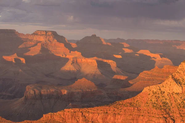 Luzes Sombras Pôr Sol Grand Canyon — Fotografia de Stock