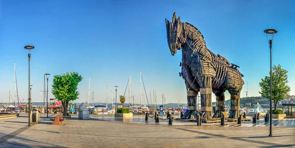 Canakkale Turchia 2019 Statua Del Cavallo Troia Canakkale Turchia Una — Foto Stock