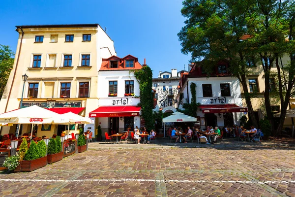 Κρακοβία Πολωνία Αυγούστου 2018 Εστιατόρια Και Καφετέριες Στο Κέντρο Της — Φωτογραφία Αρχείου
