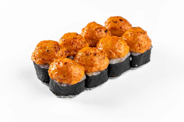 Widok Góry Klasyczne Japońskie Jedzenie Sushi — Zdjęcie stockowe