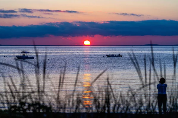 Pôr Sol Sobre Mar — Fotografia de Stock