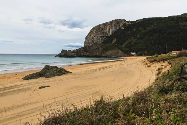 Playa Laga País Vasco Durante Día Nublado Otoño —  Fotos de Stock