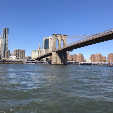 Manhattan ve Brooklyn Köprüsü manzarası