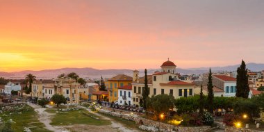 Atina, Yunanistan - 19 Mayıs 2018: Roma Agora 'nın kalıntıları Yunanistan' ın eski Atina kentinde.