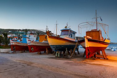 Yunanistan 'ın Fourni adasındaki ana köyün limanı.