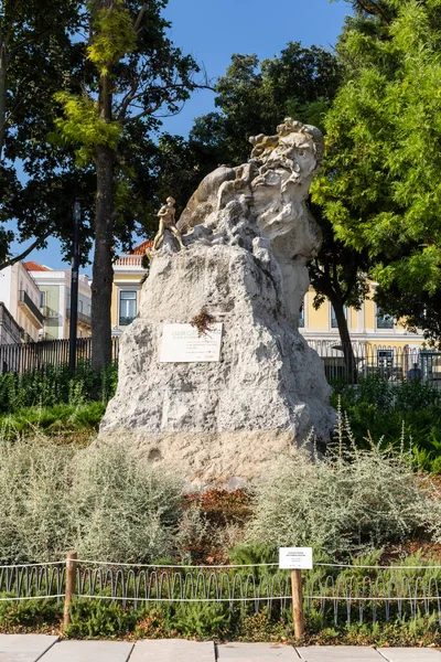 Bela Vista Para Antigo Monumento Histórico Central Praça Pública Lisboa — Fotografia de Stock