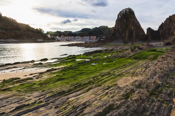 Playa Sakoneta País Vasco España Playa Típica Esta Zona — Foto de Stock