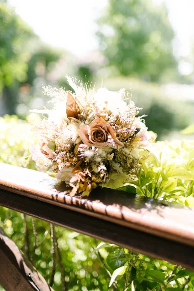 Buquê Casamento Flores Vegetação — Fotografia de Stock