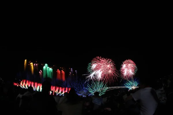 Fuegos Artificiales Cielo Nocturno — Foto de Stock