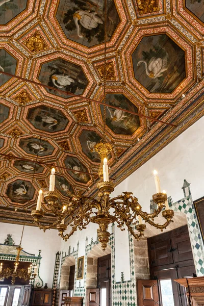 Piękny Dach Zabytkowej Sali Pałacowej Sintra Pobliżu Lizbony Portugalia — Zdjęcie stockowe