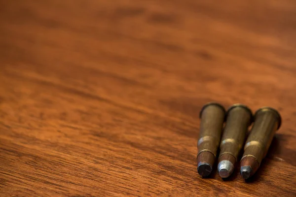 Bullets Wooden Table — Stock Photo, Image