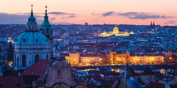 Prague République Tchèque Mars 2019 Vue Sur Lever Soleil Eglise — Photo