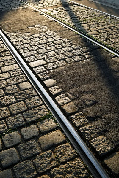 Close Van Tramlijnen Wenen — Stockfoto