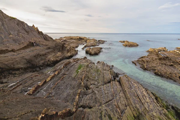 Plaża Sakoneta Kraju Basków Hiszpania Typowa Plaża Tej Strefy — Zdjęcie stockowe