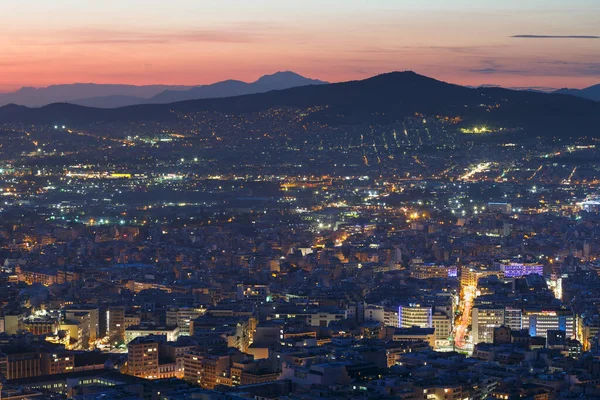 アテネ ギリシャ 2019年2月1日 ギリシャの日没のライカベタス丘からのアテネの眺め — ストック写真