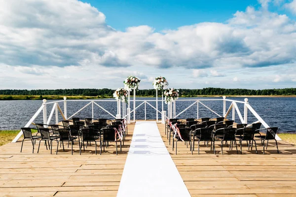 Cérémonie Mariage Sur Préparation Quai — Photo