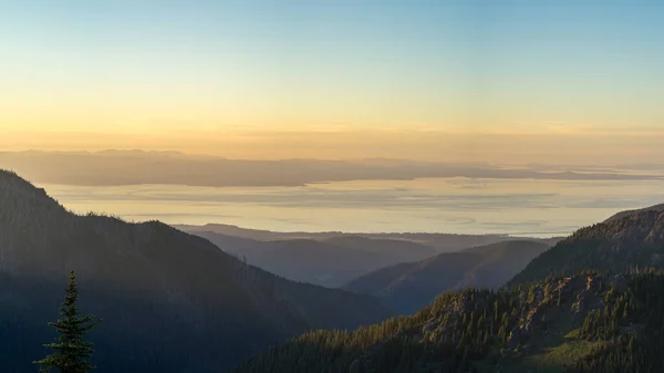 Beautiful Sunset Mountains Nature Background — Stock Photo, Image