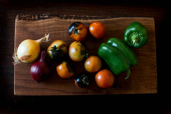 Verduras Frescas Mesa Madera — Foto de Stock
