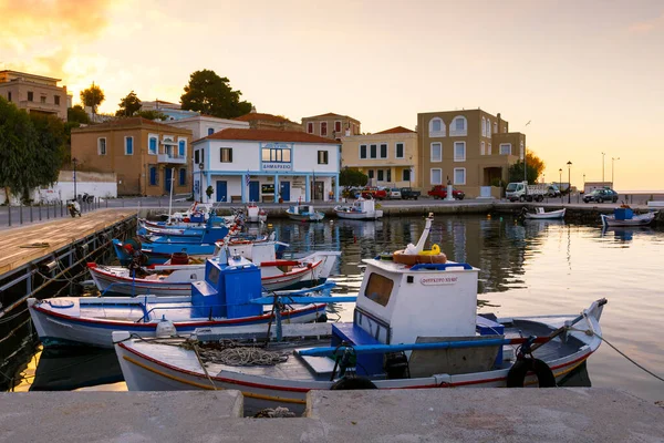 Vroege Ochtend Uitzicht Haven Het Eiland Inouses Griekenland — Stockfoto