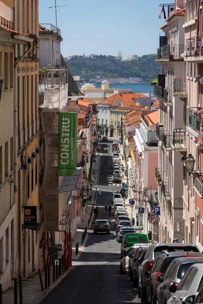 Fin Utsikt Til Gamle Historiske Bygninger Gater Sentrale Lisboa Portugal – stockfoto