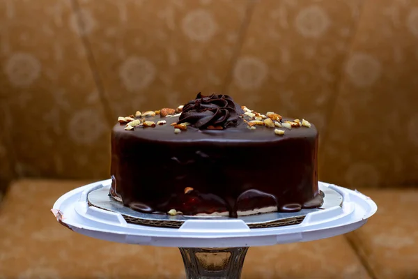 Chocolate Cake Cream Caramel — Stock Photo, Image